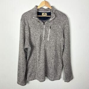 Woolrich Quarter Zip Pullover Sweater Fleece Lined‎ Size XL Gray Long Sleeve
